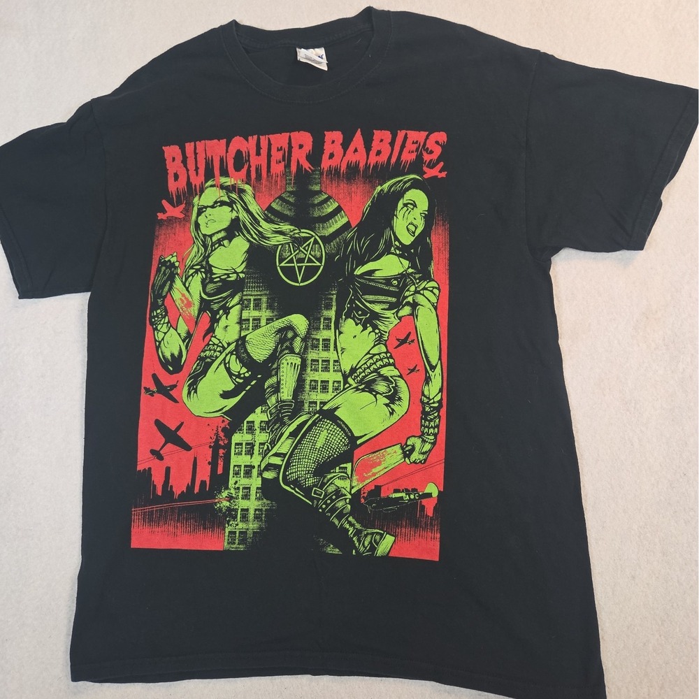 Mens L Butcher Babies Black Band T-Shirt King Kong Homage Official OOP Merch